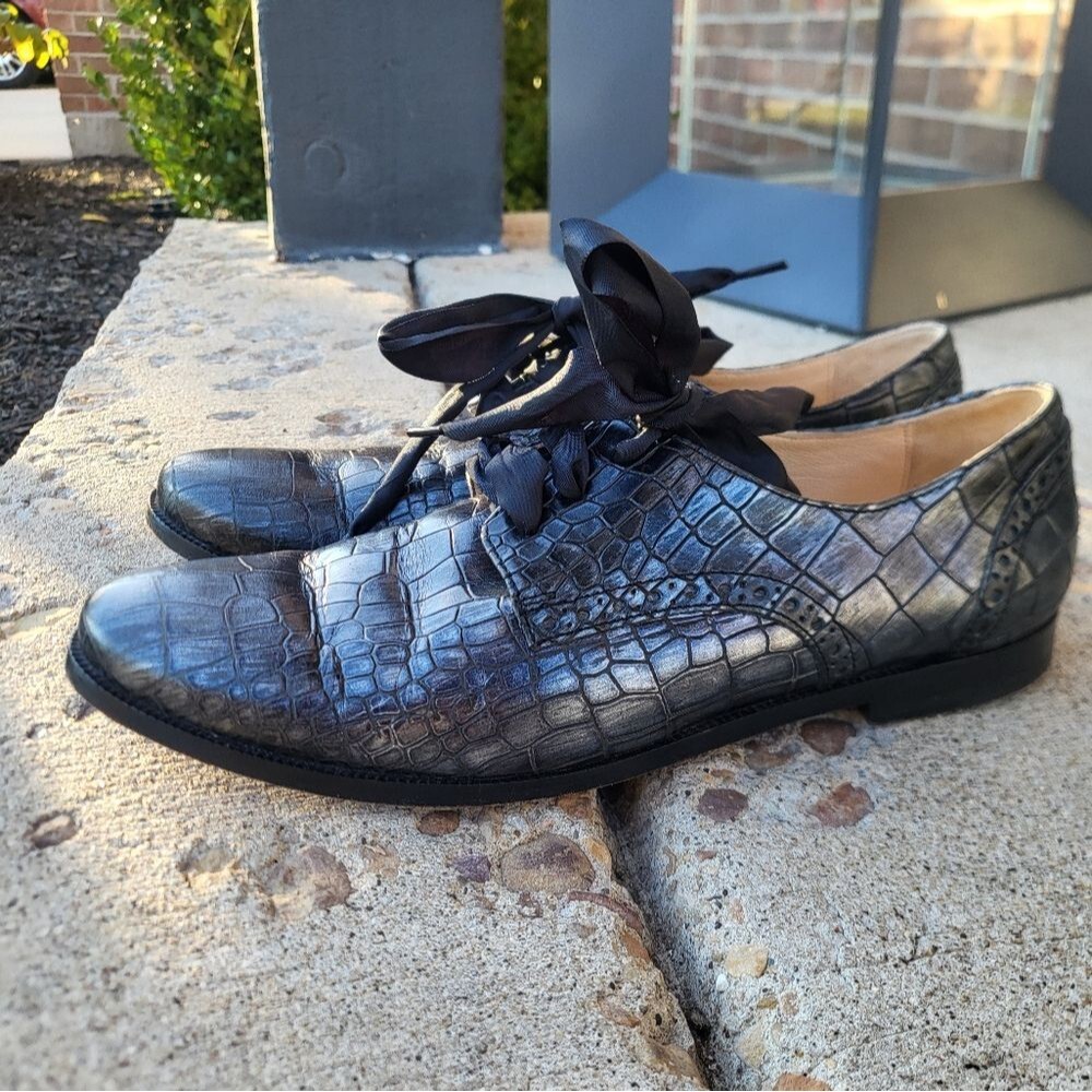 Cole Haan Breslyn Oxford Grey Charcoal Loafer Sz 7 Textured
